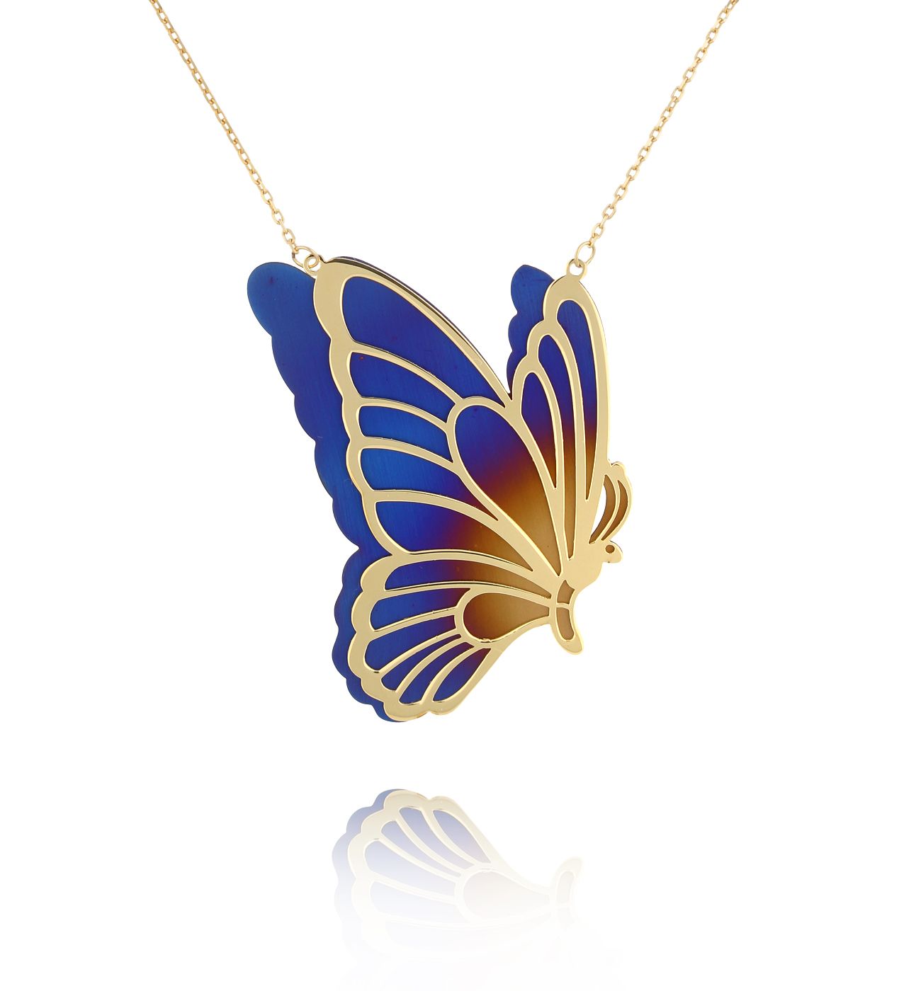 Naszyjnik złoty z motylem Véronique NSE0166