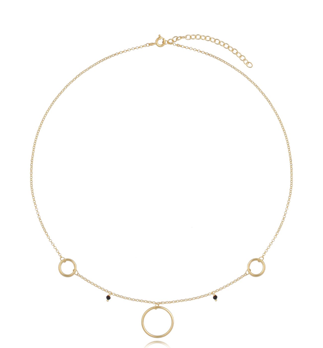 Naszyjnik złoty z kółeczkami Dina NSE0142