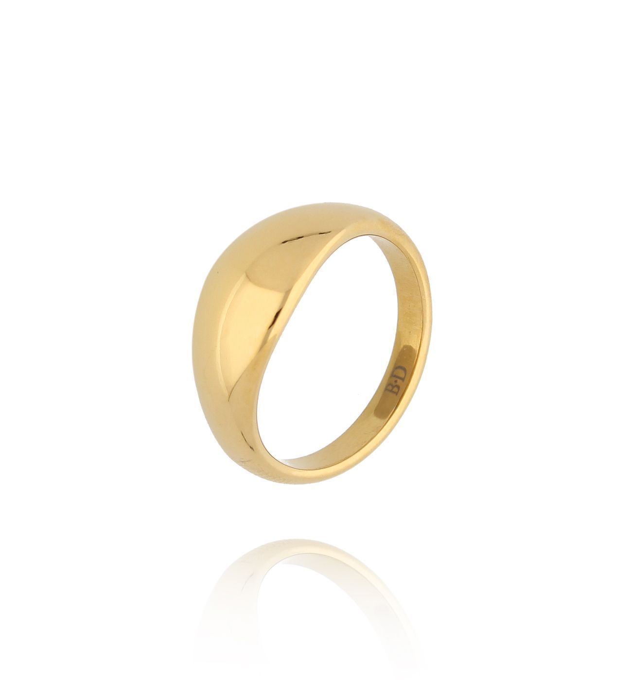 Pierścionek złoty owalny Irmell - By Dziubeka