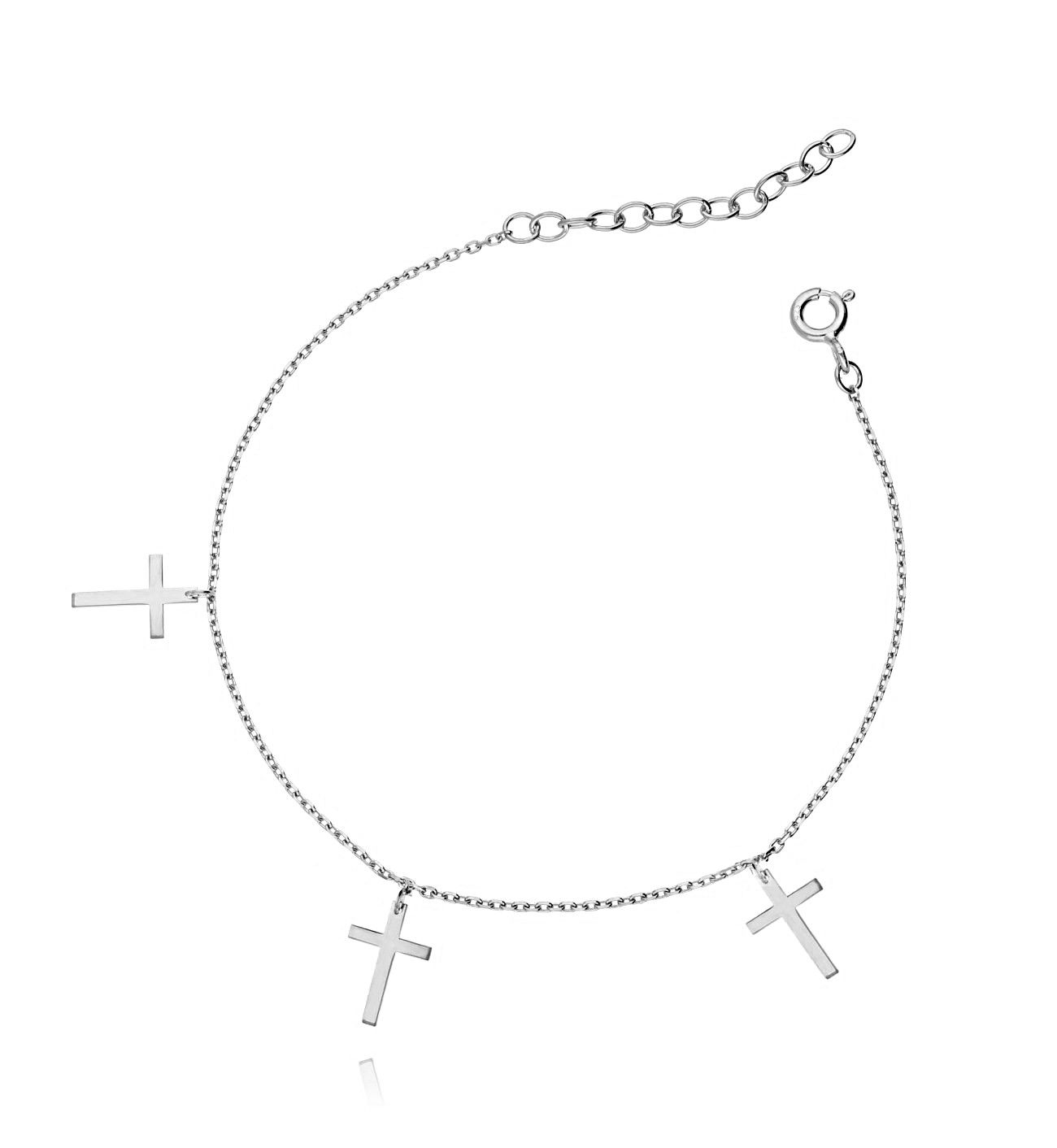 Bransoletka srebrna z krzyżykami BSE0067