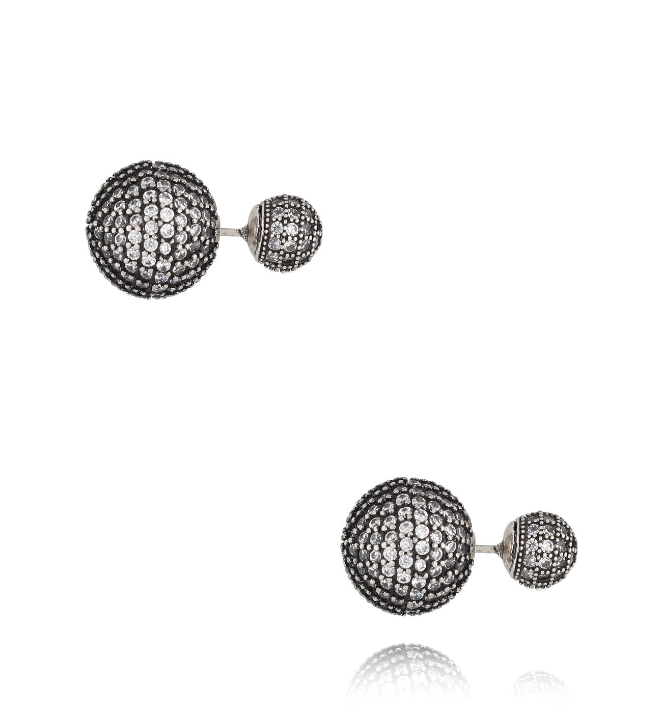 Kolczyki kulki dwustronne z cyrkoniami Fabiane KSS1732