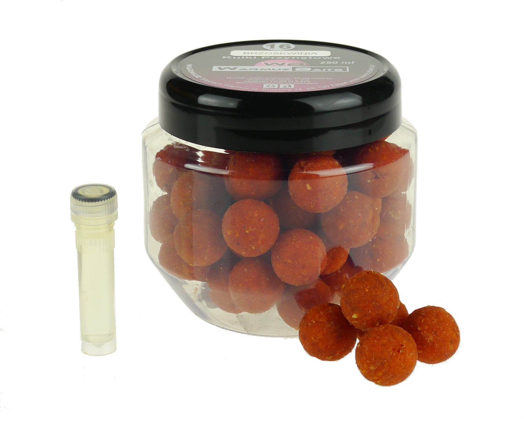 Warmuz Baits Kulki Haczykowe Brzoskwinia 16mm 250ml