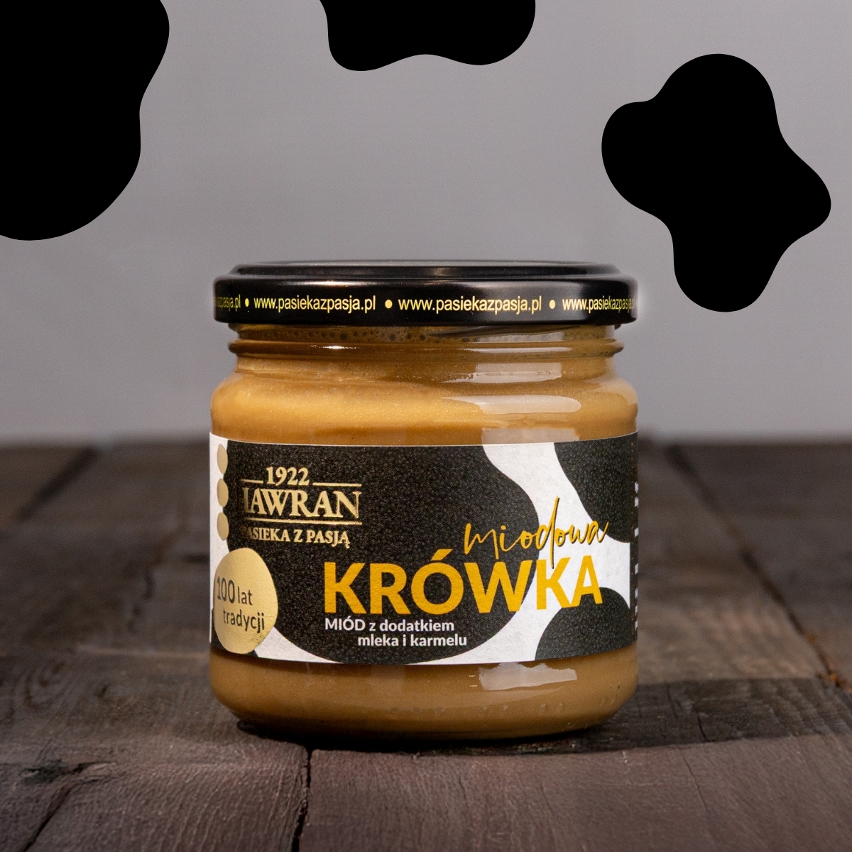 Miodowa krówka - miód z mlekiem i karmelem 240g - Pasieka z Pasją Hawran