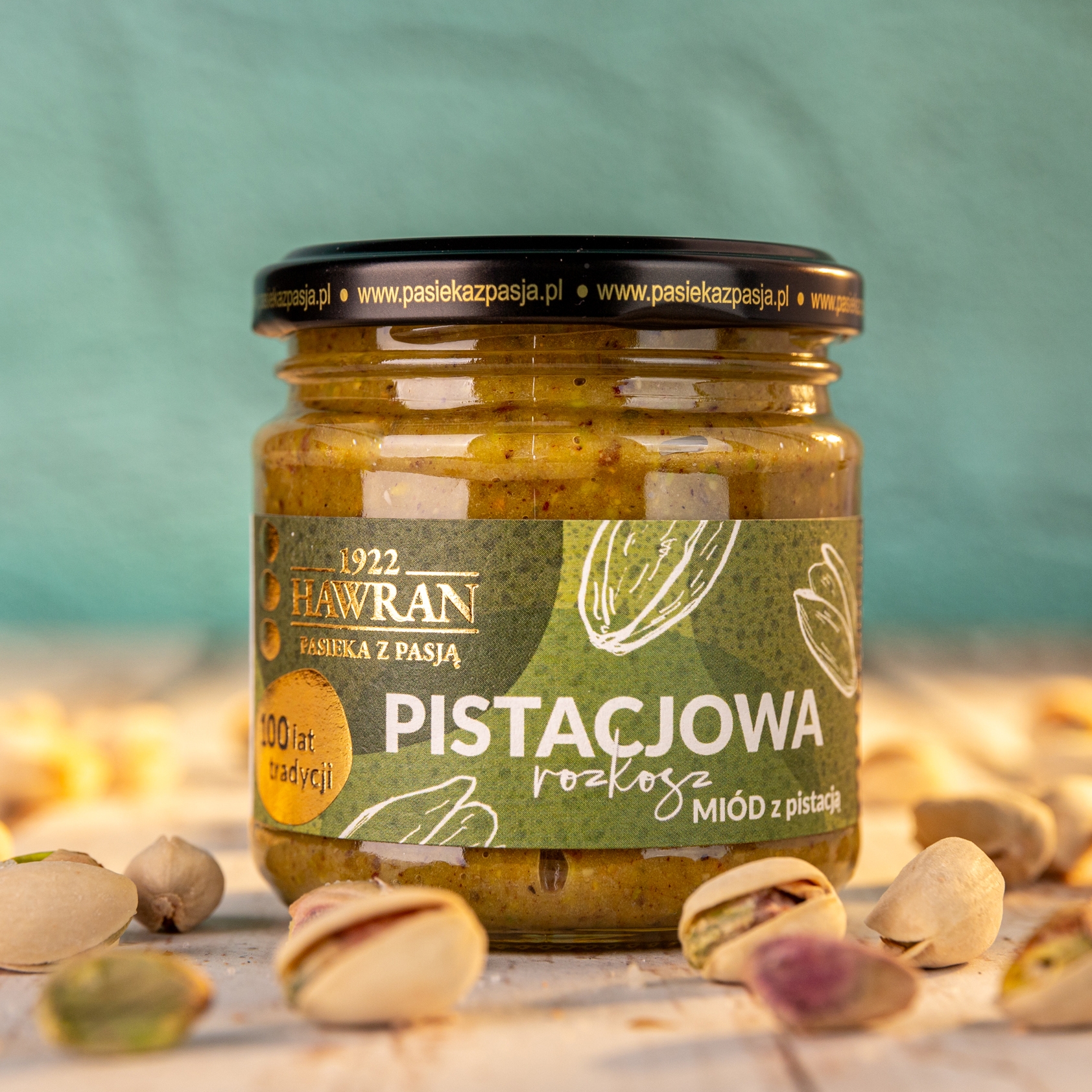 Pistacjowa Rozkosz - miód z pistacją 240g - Pasieka z Pasją Hawran