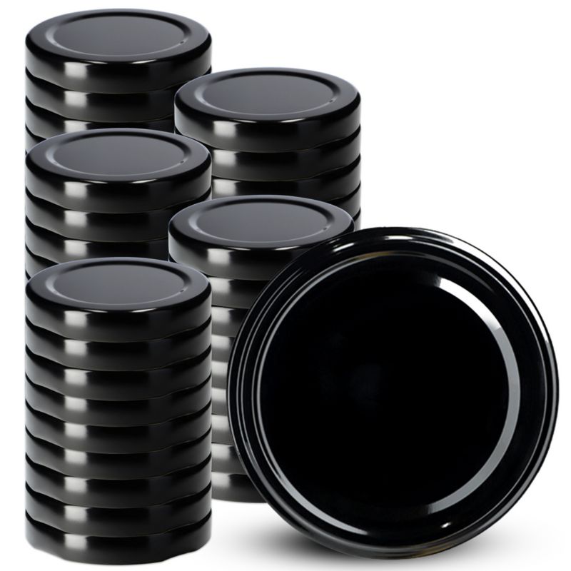 Zakrętki do słoików KADAX nakrętka słoiki wieczko fi58 4-zaczepowa Czarny 50 szt.