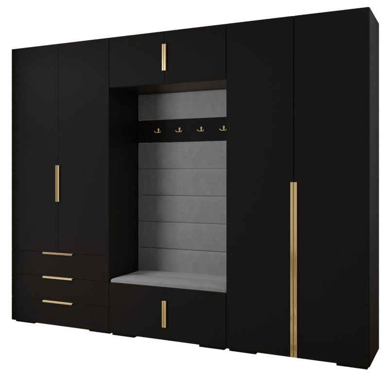 Garderoba do przedpokoju Abiks INOVA 1 Z14 czarny+złoty+manila16 1szt.