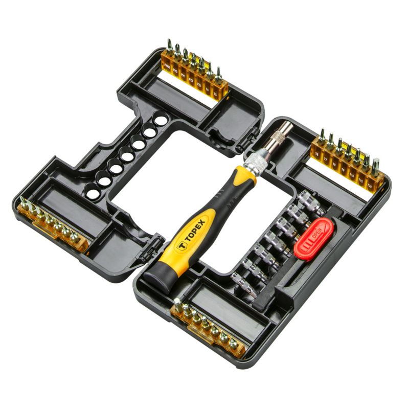 Końcówki wkrętakowe precyzyjne TOPEX stal chromowo-wanadowa 1 kpl.