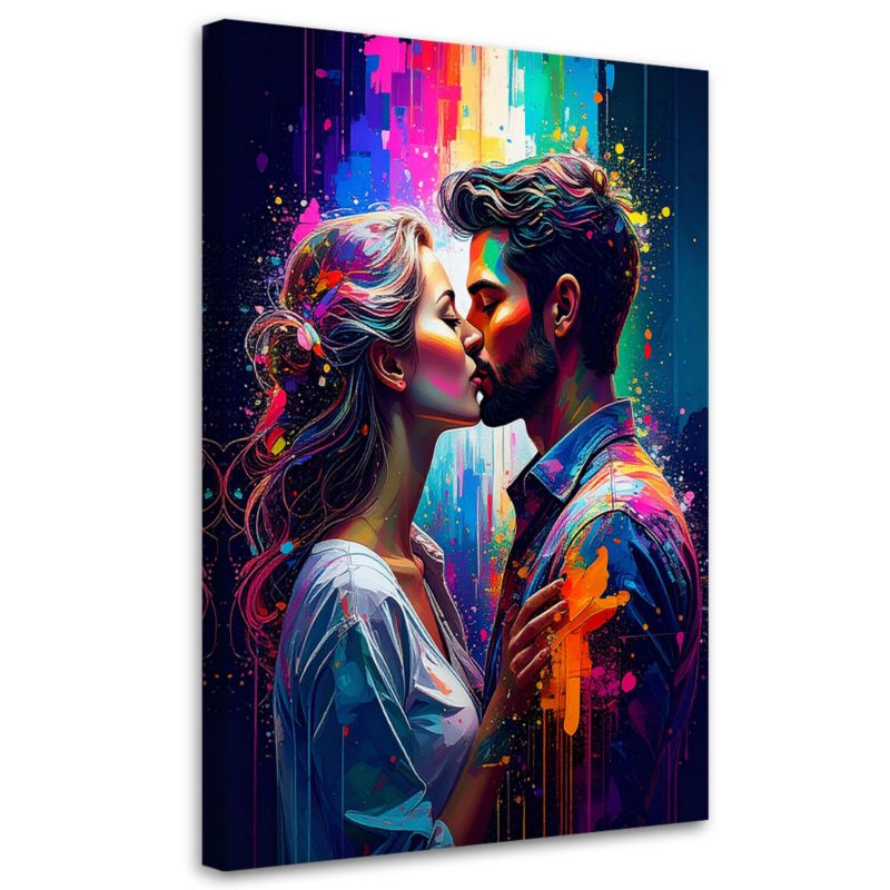 Obraz do salonu sypialni Feeby Para Miłość Pocałunek 80x120cm 1szt