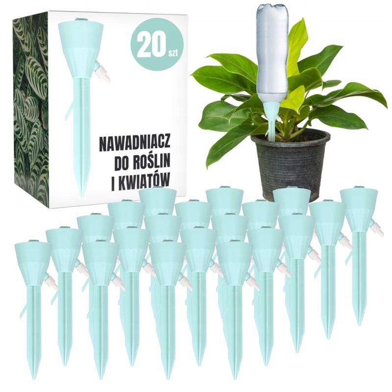 Nawadniacz, Sillar, dozownik, z kranikiem, do podlewania roślin, kwiatów, niebieski, 20szt