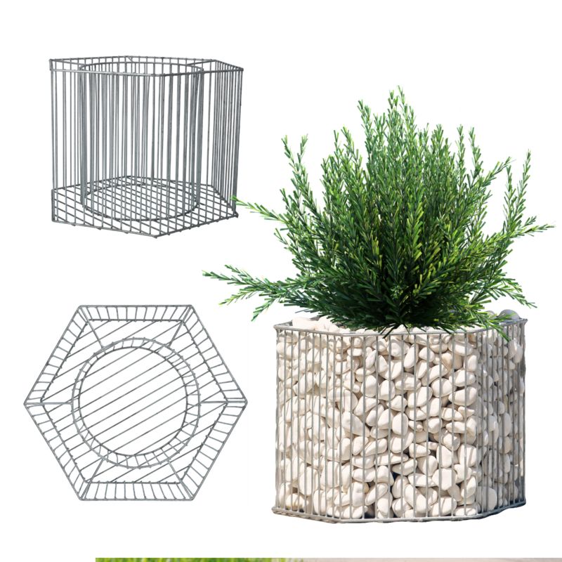 Donica KADAX Ogrodowa Gabionowa Ze Stali 46cm Ocynkowana 1 szt.