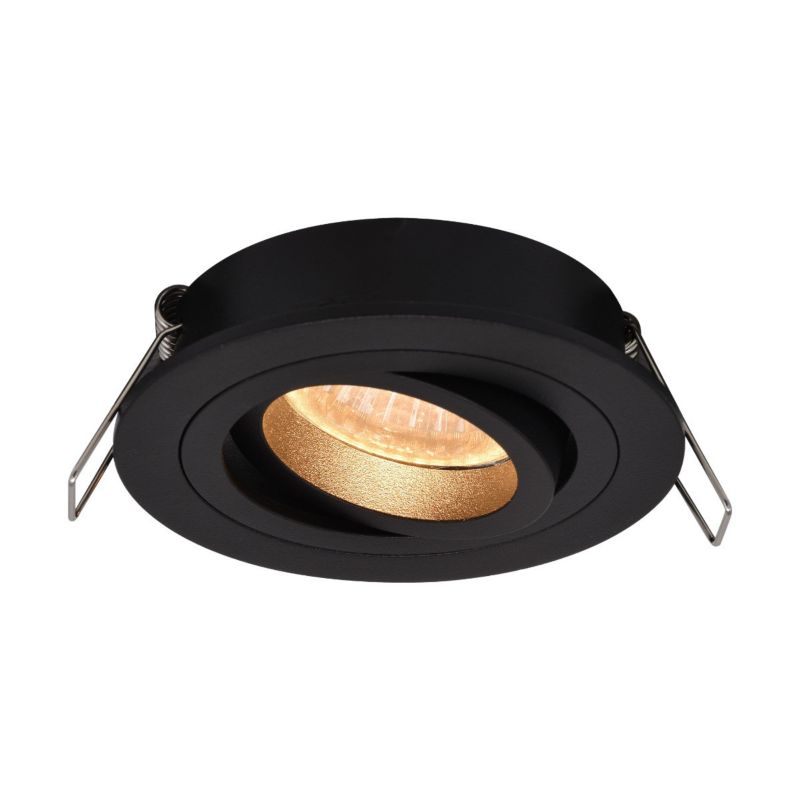 Oprawa sufitowa wpuszczana Zuma Line Chuck czarna ruchoma 1 x GU10 x 50W IP20 wym: 2,3 x 9,2 x 9,2 cm okrągła - 1 szt.