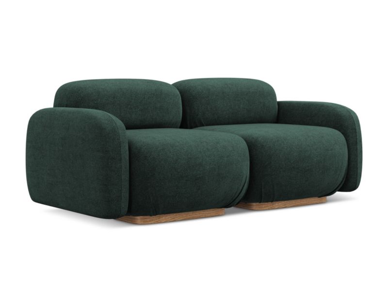 3-osobowa kanapa modułowa LaMiaSofa CATANIA z tkaniny bouclé 190x95 cm butelkowa zieleń 1 szt.