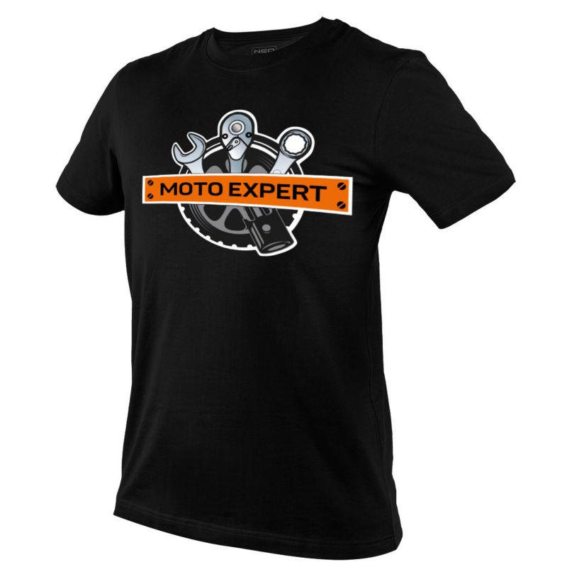 T-shirt z nadrukiem NEO TOOLS Moto Expert XL czarny 1 szt.