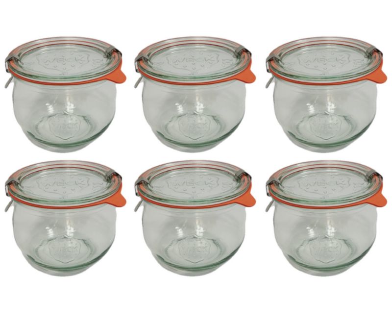 Słoiki MODO24 Weck 580 ml fi 100 tulip szklane wieka gumki zapinki 6 kpl.