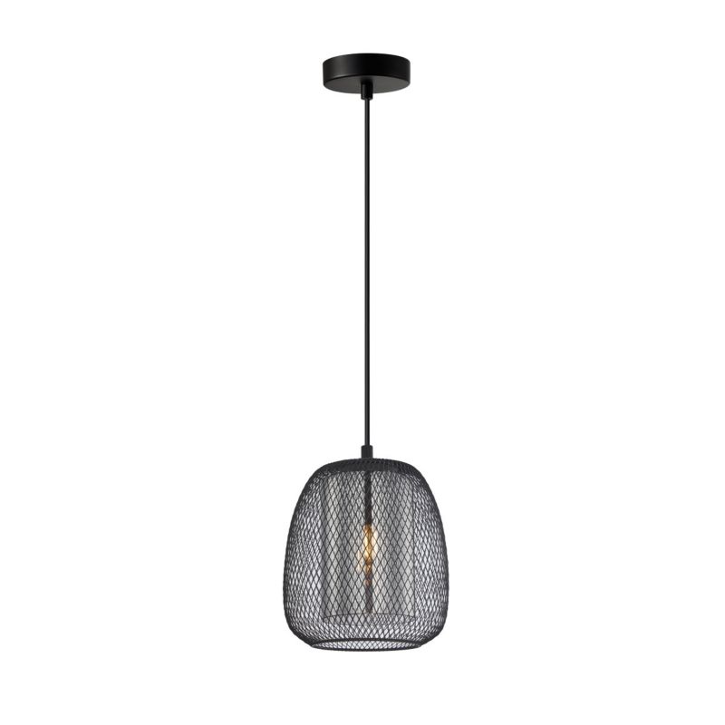 Lampa wisząca Italux Amiria 8184 czarna-dymiona nowoczesna 1xE27 x 1 szt.