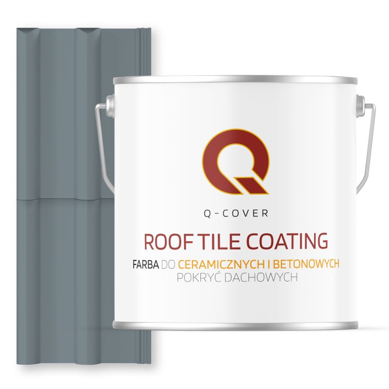 Farba do Dachów Ceramicznych i Betonowych Pokryć Dachowych Q-Cover Wiewiórka szara RAL7000 Mat 5L