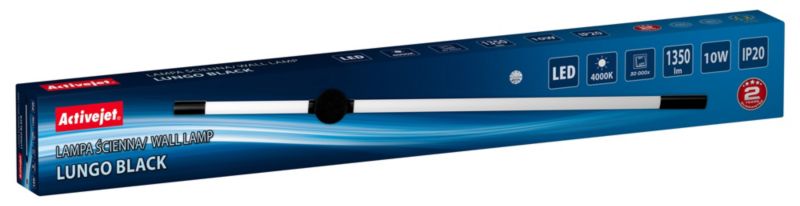 Lampa ścienna LED Activejet AJE-LUNGO Black 1szt
