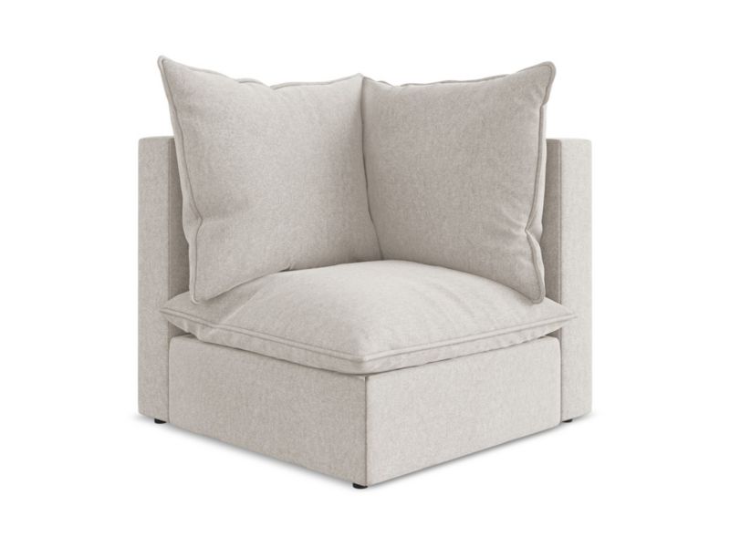 Moduł narożny LaMiaSofa RAVENNA z tkaniny welwetowej 90x90 cm jasny beż 1 szt.