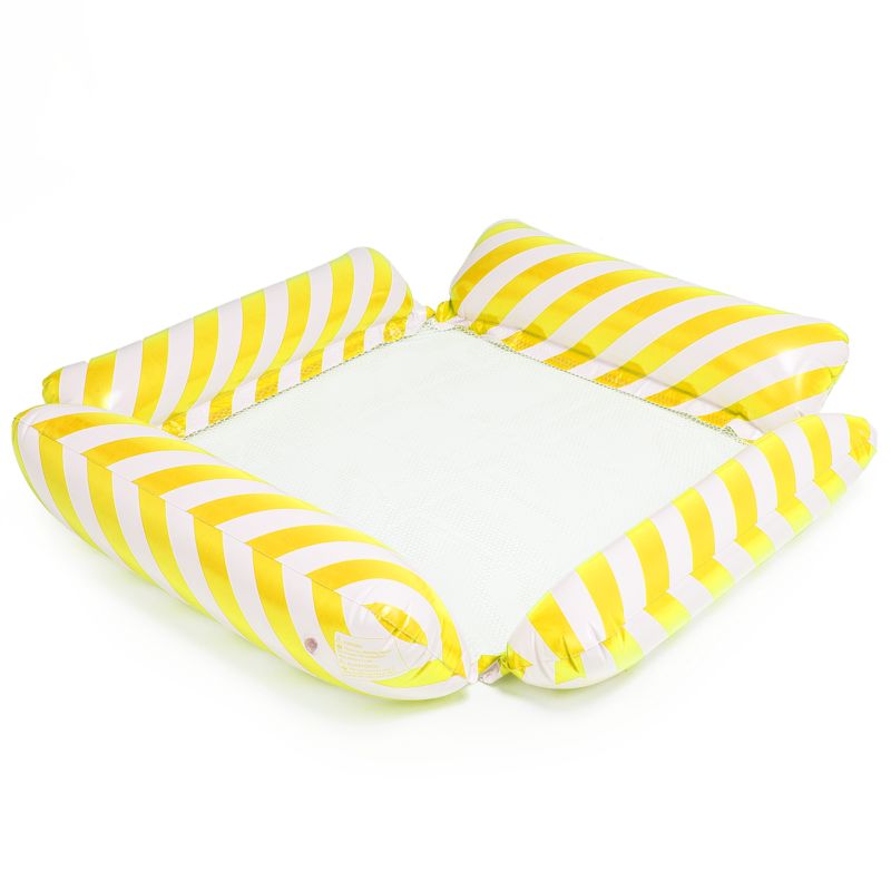 Materac dmuchany Be-active.pl ponton do pływania plażowy z siatką żółty 1szt