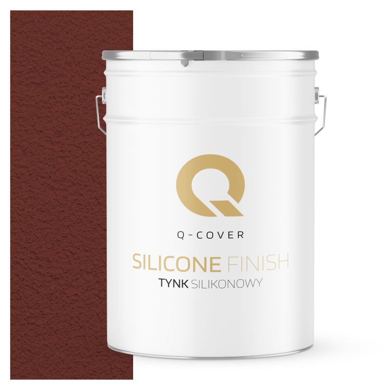 Tynk Silikonowy Elewacyjny Baranek 1.00mm Q-Cover Wiśniowy RAL3009 25KG