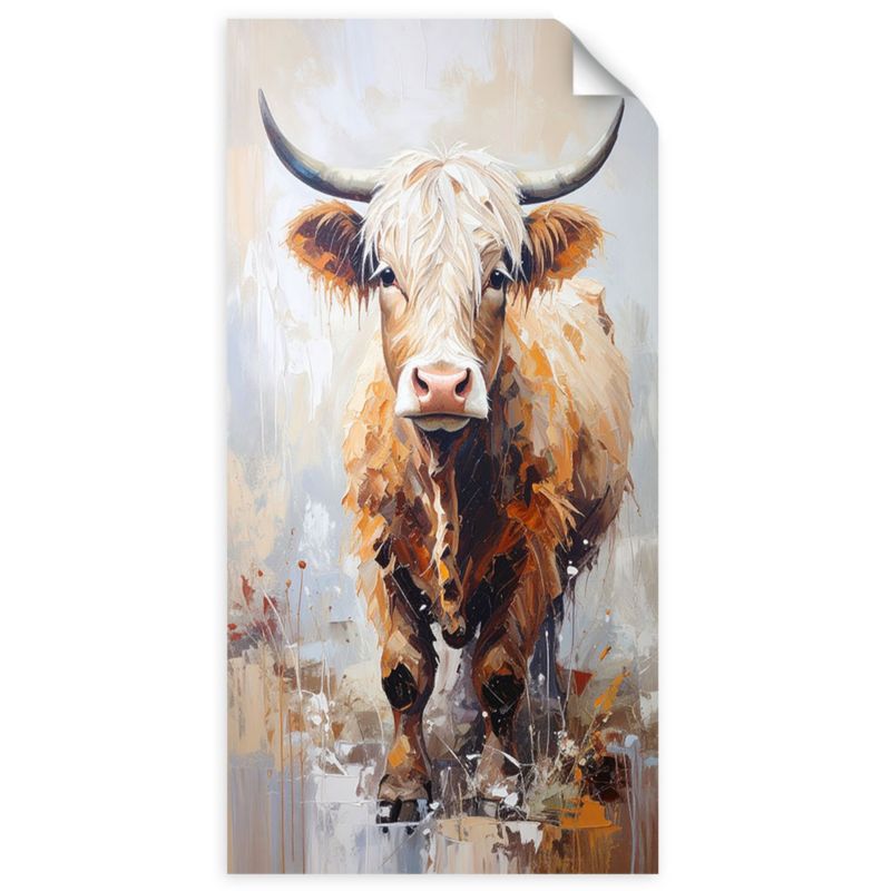 Naklejka na ścianę do salonu sypialni Feeby Szkocka krowa Zwierzęta Natura 60x120cm 1szt