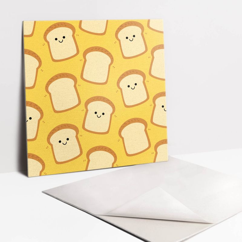 Kafelki samoprzylepne Tulup 30x30 cm Uśmiechnięte kreskówkowe tosty 9 szt.