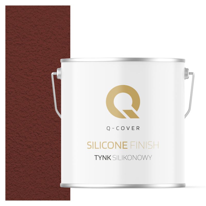 Tynk Silikonowy Elewacyjny Baranek 3.0mm Q-Cover Wiśniowy RAL3009 7KG