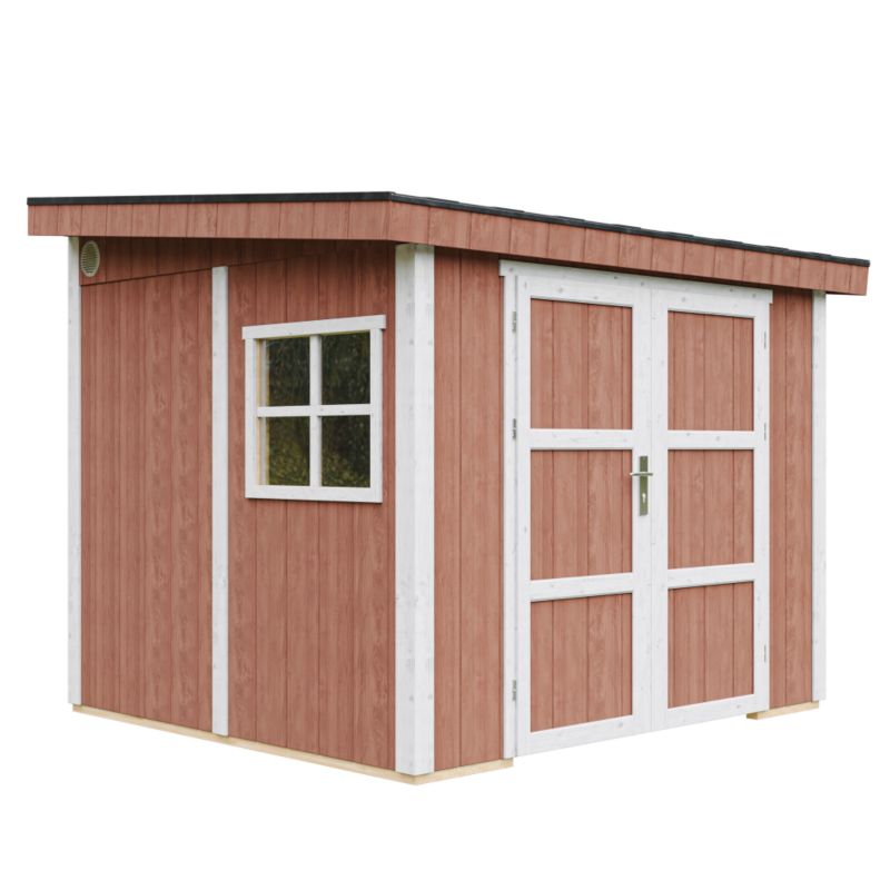 Domek ogrodowy Timbela M938B-REDWOOD RED 5.9 m² LP Smartside bez podłogi i ściany bocznej 1 szt.