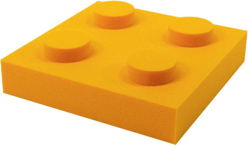 Panel dekoracyjny klocek 250 x 250 x 70 mm żółty