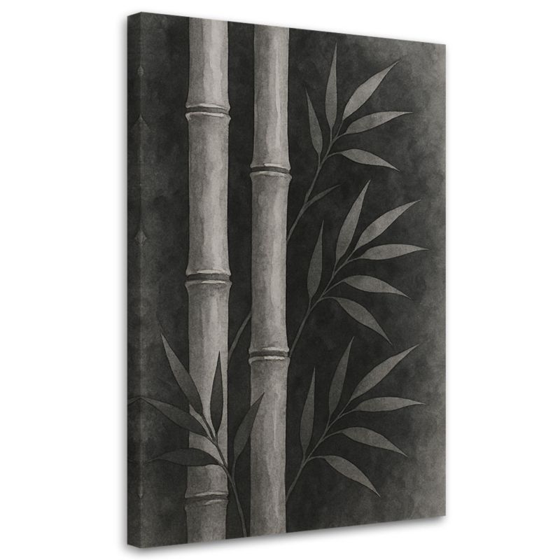 Obraz nowoczesny Feeby Bambus Liście Czerń Minimalizm 40x60cm 1szt