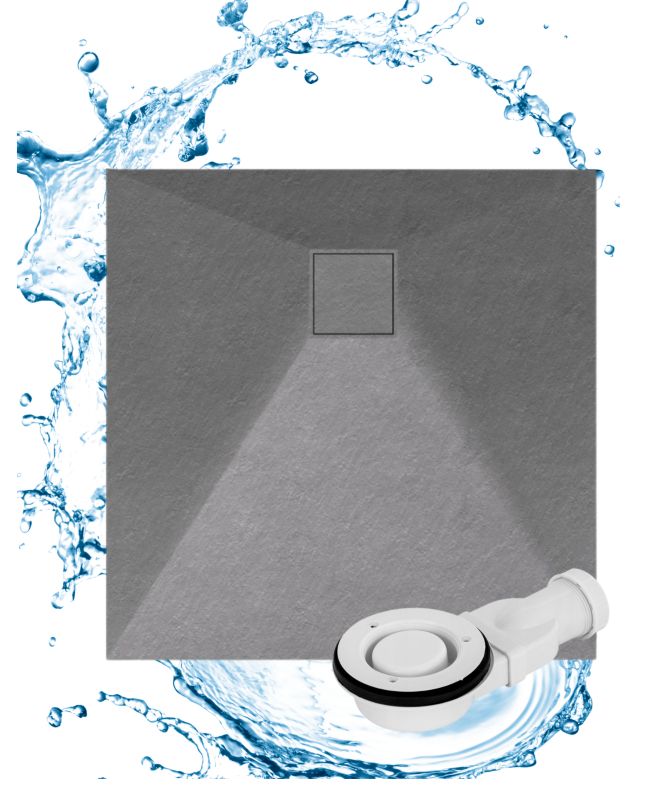 Brodzik Prysznicowy Kwadratowy Granitan Teja 80x80CM Szary SMC Kompozyt 1szt.