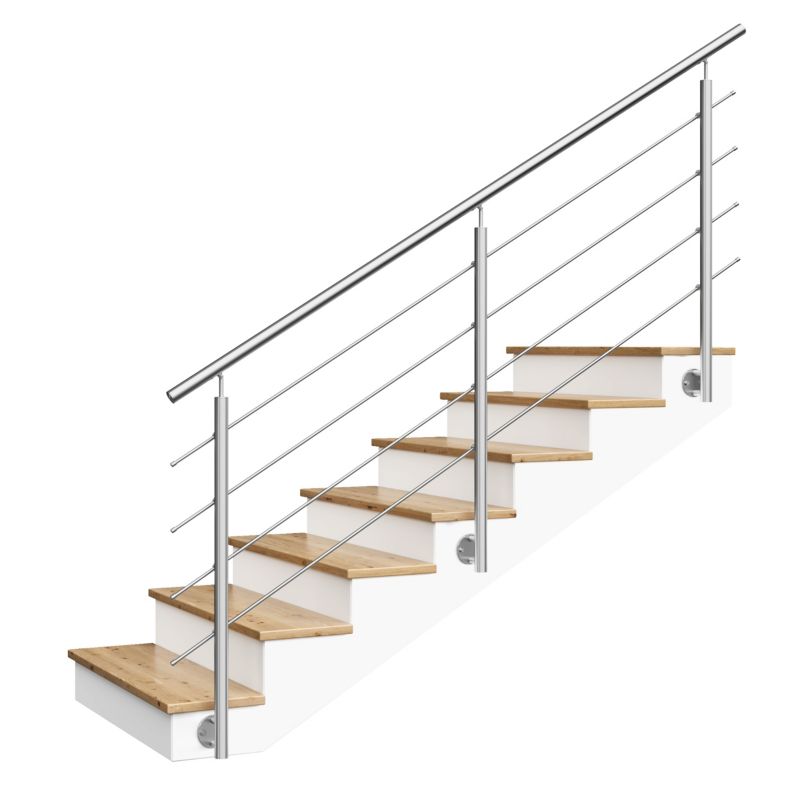 Balustrada nierdzewna schodowa AVIS, barierka ze stali nierdzewnej 4 x fi12 mm długość 2,5 m