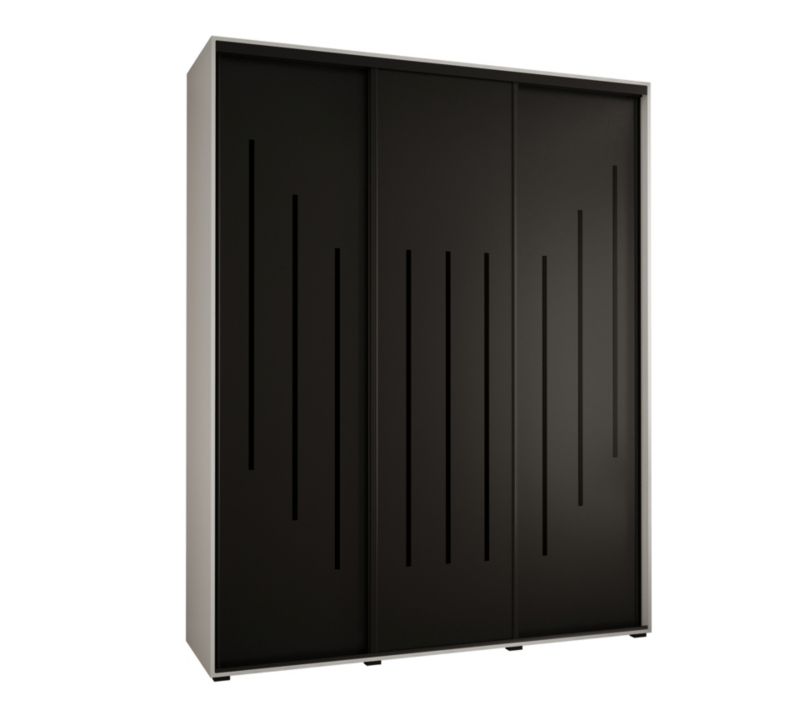 Szafa przesuwna Abiks DAVOS 8 wysoka szer.190cm gł.60cm biały/czarny/czarny 1szt.