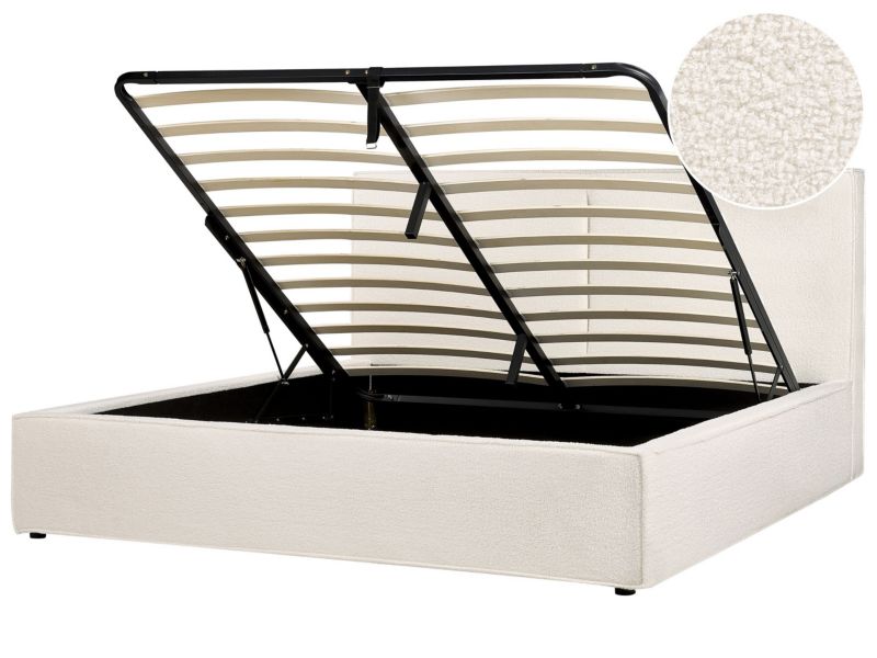 Łóżko Moissac 180 x 200 cm Boucle Złamana biel 1 szt.