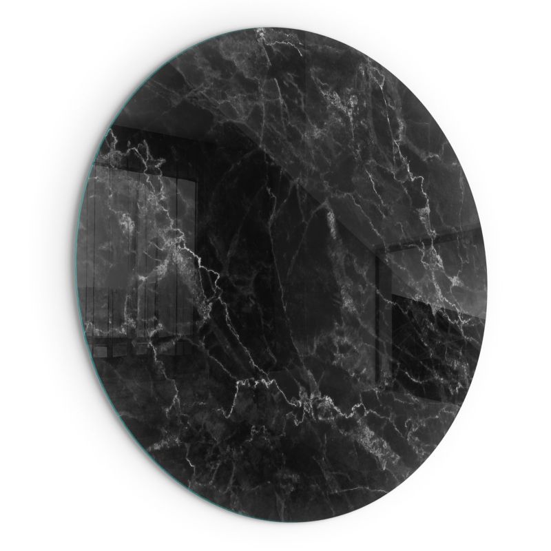 Szkło Hartowane pod Kominek/Piec Wallfluent fi90 cm Szyba Ochronna Okrągła Elegancki wzór marmuru 1 szt.