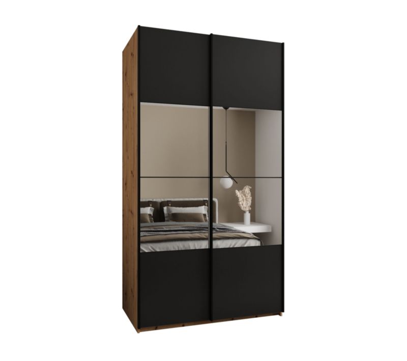 Szafa przesuwna Abiks LUX 4 wysoka szer.140cm artisan/czarny/czarny 1szt.