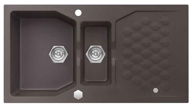 Zlewozmywak granitowy Alveus SENSUAL 70 kol. 03 chocolate (98x52) 1,5-komorowy 1szt