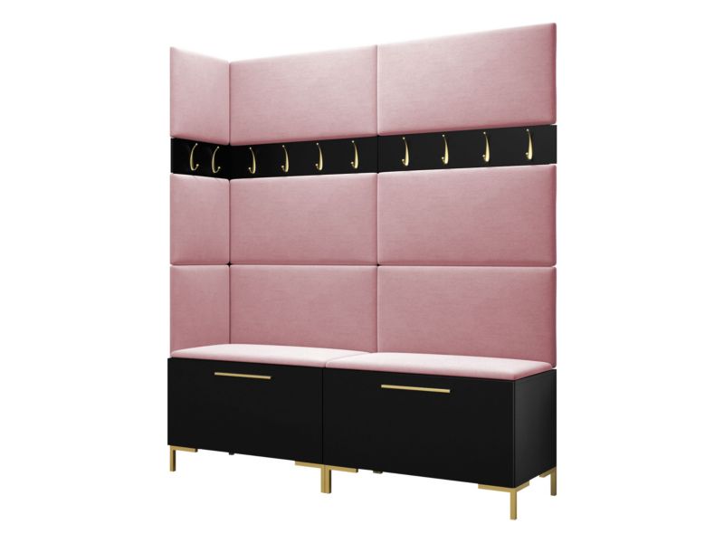 Garderoba MIRJAN 24 Zilion V czarny + różowy 1 kpl.