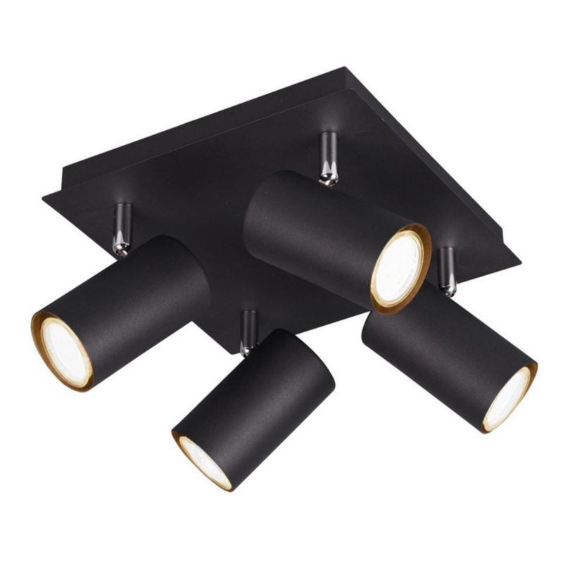 Oprawa sufitowa spot Trio Marley czarny-chromowany 4 x GU10 x IP20 wym: 24 x 24 cm - 1 szt.