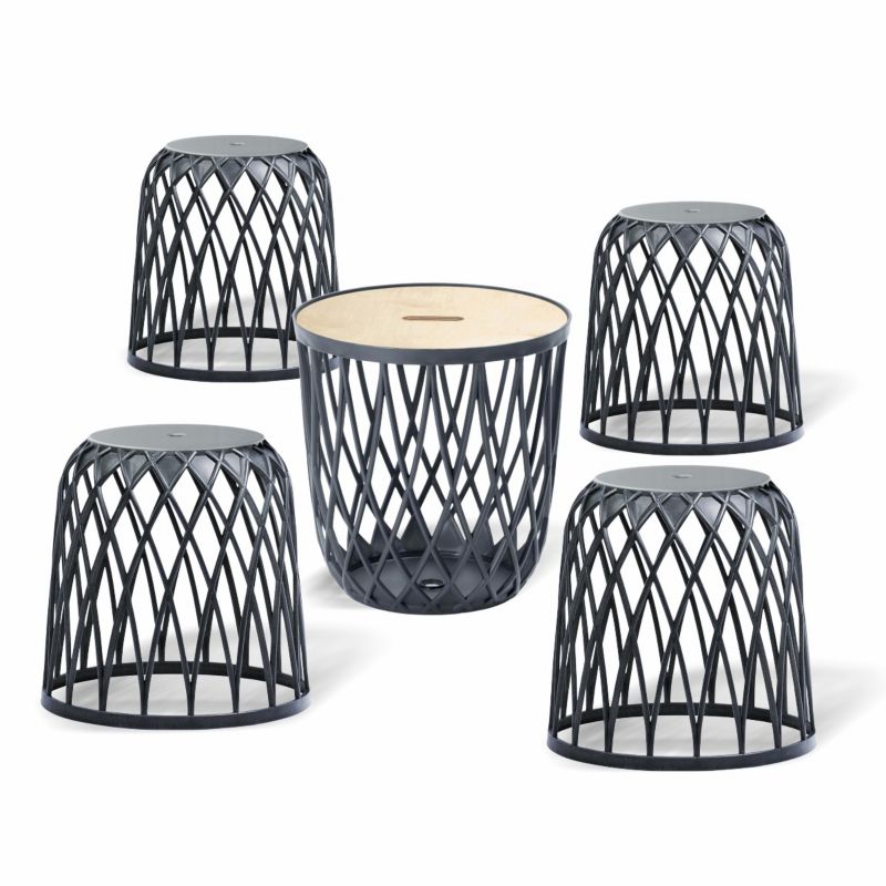 Kosz Uniqubo Set5 - Prosperplast, Antracytowy, 447 mm,, 1 szt.