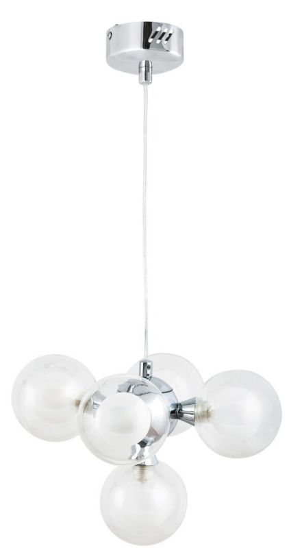 Lampa wisząca Rabalux Briella 6238 chromowana biała 31.5 cm szerokości 5xG9 x 140W 1 szt.