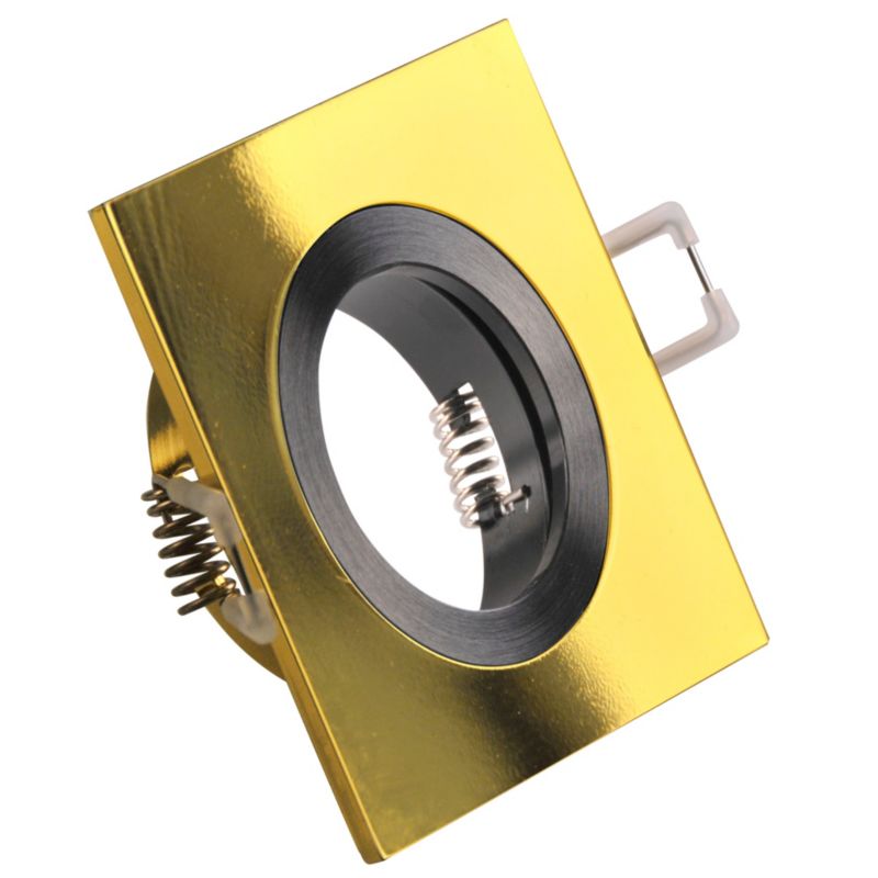 Oprawa sufitowa wpuszczana Polux Febe złoty połysk + czarny satyna 1 x GU10 x 10W IP20 wym: 2,5 x 8 x 8 cm kwadratowa - 1 szt.