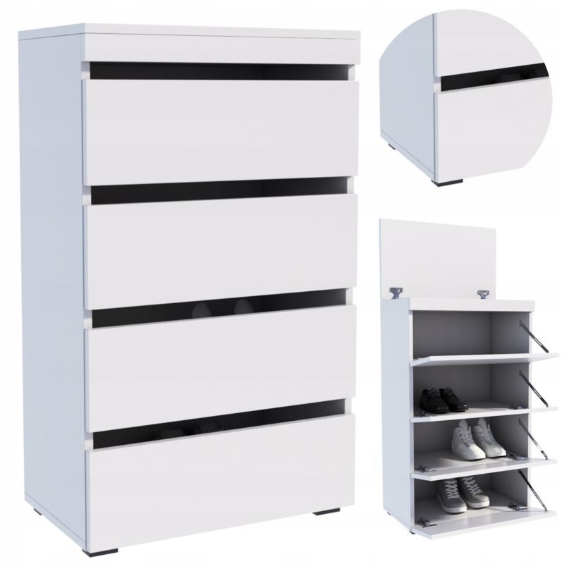 Szafka na buty Matkam regał FIGARO 60 cm Per biały 1 szt.