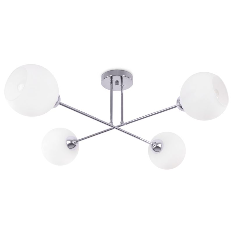 Lampa sufitowa wisząca Light Home LH Asturia 4x E27 60W chrom klosz biały 1szt.