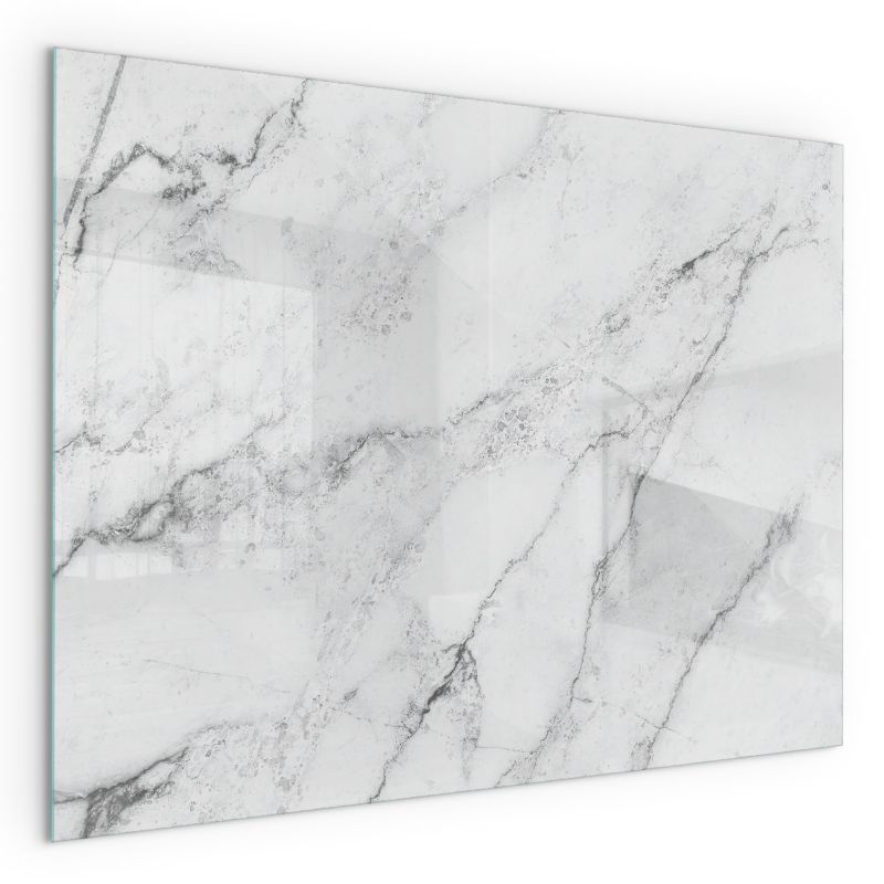 Szklana Podkładka Pod Kominek Prostokąt Wallfluent 80x60 cm Marmurowa faktura z żyłkami 1 szt.