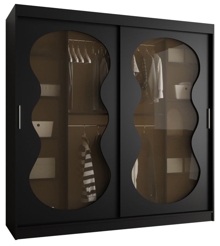 Szafa przesuwna z lustrem Garderoba Abiks BAHRAJN 3 200 czarny 1 szt.