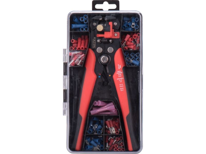 Szczypce Extol Premium ściągacz do cięcia i ściągania izolacji zestaw końcówek 231 szt