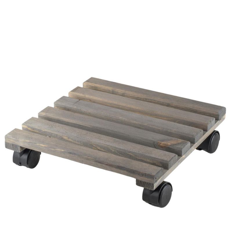 Podstawka na kwiaty na kółkach Direct Home and Garden kwadratowa szara 1 szt.