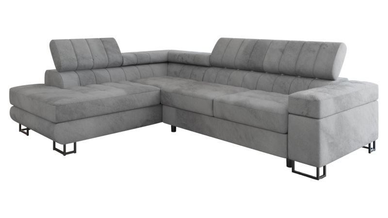 Narożnik z funkcją spania MIRJAN 24 Laris Premium lewy srebrny 1 szt.