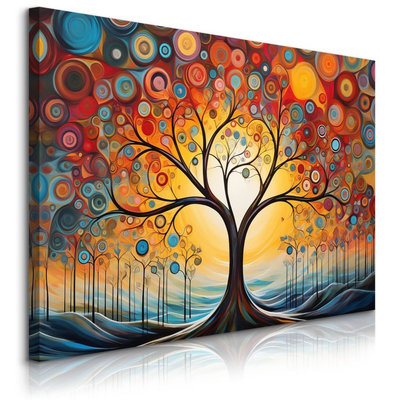 Obraz Muralo Malowane Wzory Drzewo Styl Boho 120x80 1 szt.